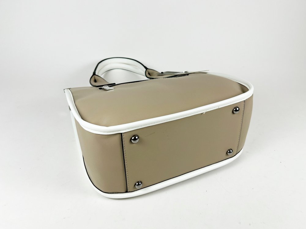 Cartera de Dama Zenit en Perla con Detalles en Blanco - imagen 3