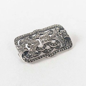 Prendedor de Plata con Marquesitas Estilo Art Decó - imagen 2