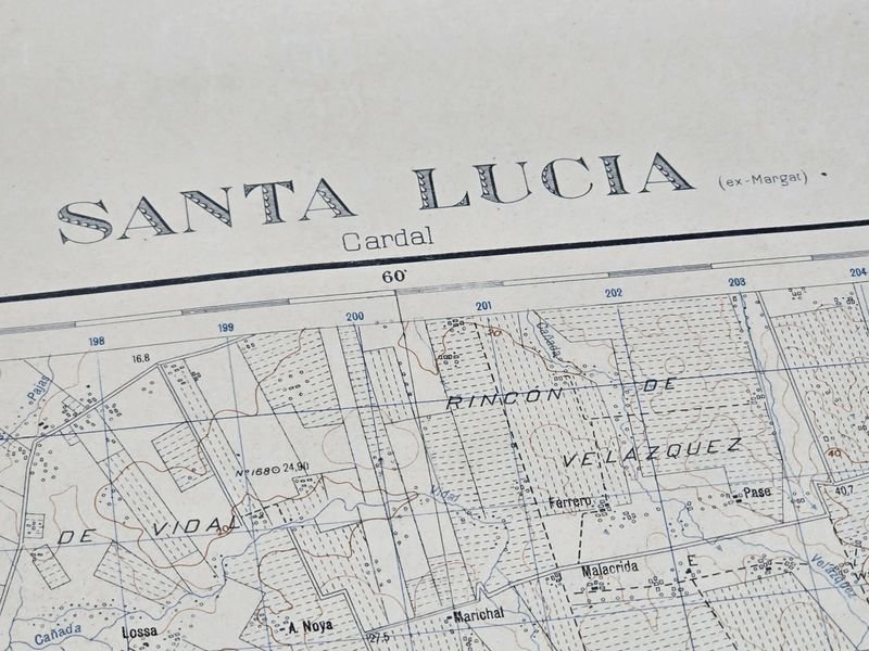 Mapa de Santa Lucía, Cardal, Instituto Geográfico, Escala 1:50.000