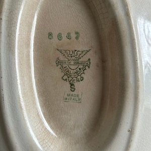Juego de Vajilla Italiana de Loza: Platos, Salsera y Fuente con Flores - imagen 4