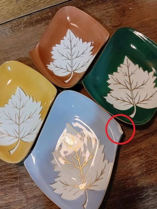 Platos de porcelana con diseño de hojas SCHMIDT hechos en Brasil - imagen 3