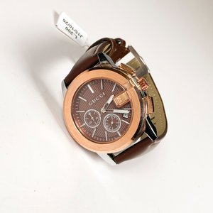 Reloj Gucci Caballero Malla Cuero Marrón Funciona - imagen 2