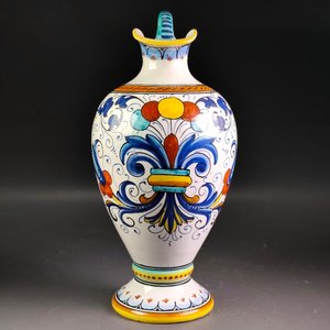 Jarrón Italiano Deruta Cerámica Decorada a Mano - imagen 3