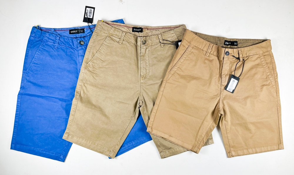 Lote siguiente: Ropa de Verano: Tres Pares de Shorts Zenit en Azul y Beige