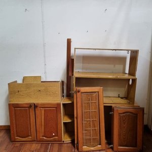 Aéreo de Cocina Desarmado con Frente de Madera y Puertas con Vidrio - imagen 5