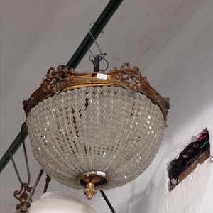Lámpara de Techo Estilo Luis XVI Bronce y Caireles - imagen 5