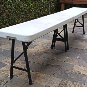 Banco Plegable Tipo Valija Exterior 184 cm Blanco - imagen 1