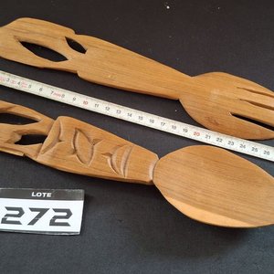 Lote de 2 Jarras de Aluminio de Corinthians y Santos, Set de Cubiertos de Ensalada y 2 Árboles Decorativos de Madera - imagen 6