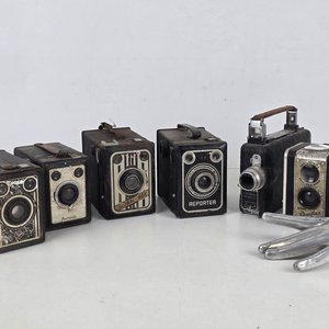 Lote de 5 Cámaras Fotográficas Antiguas para Decoración - imagen 1