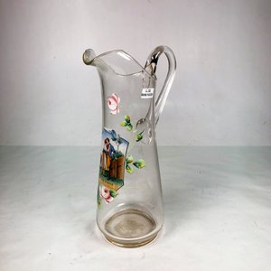Jarra de Cristal Hialino con Decoración Floral y Monograma de Pareja - imagen 2