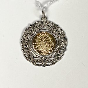 Medalla Religiosa de Plata y Oro con Marquesitas - imagen 2