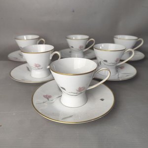 Juego de Café Rosenthal Porcelana Alemania 6 Personas Diseño Floral - imagen 1