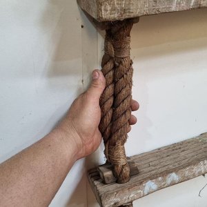 Conjunto de 2 Tramas de Escalera de Soga con Peldaños de Madera Rústica - imagen 3