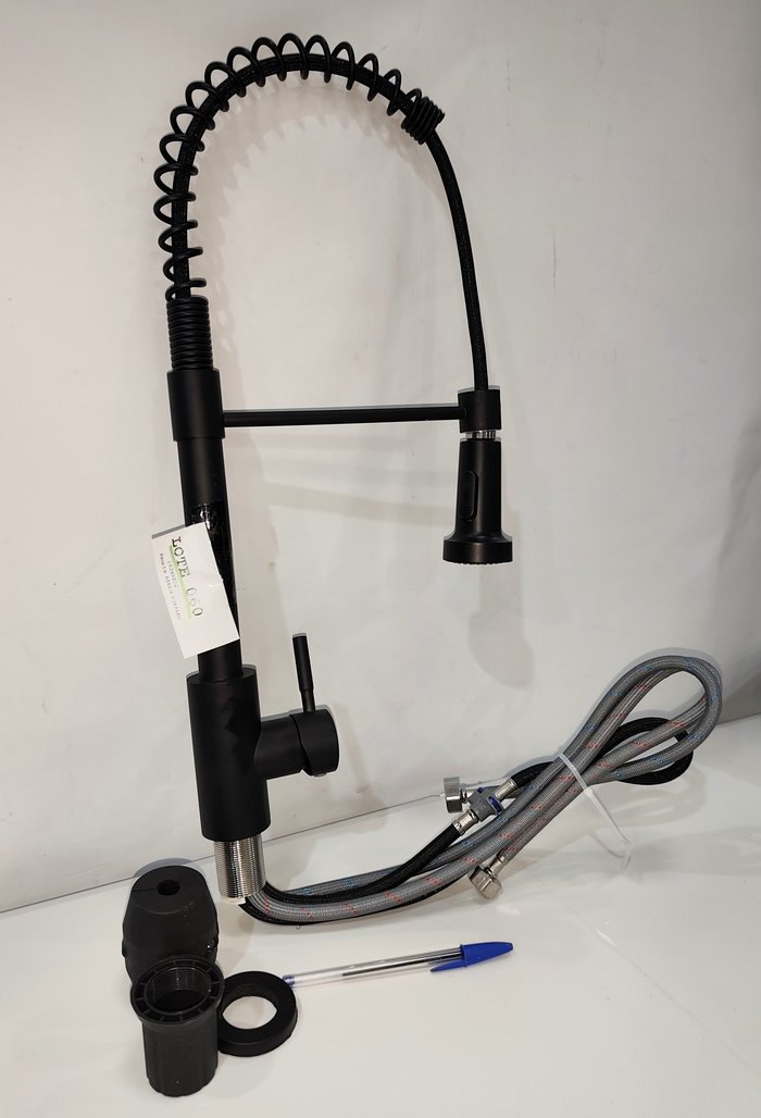 Monocomando para cocina de pileta metálica negra, con manija telescópica y nuevo en caja - imagen 4