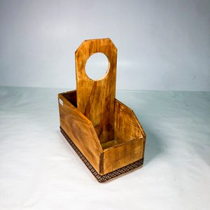 Matera de Madera Rústica con Asa y Detalle Tejido - imagen 3