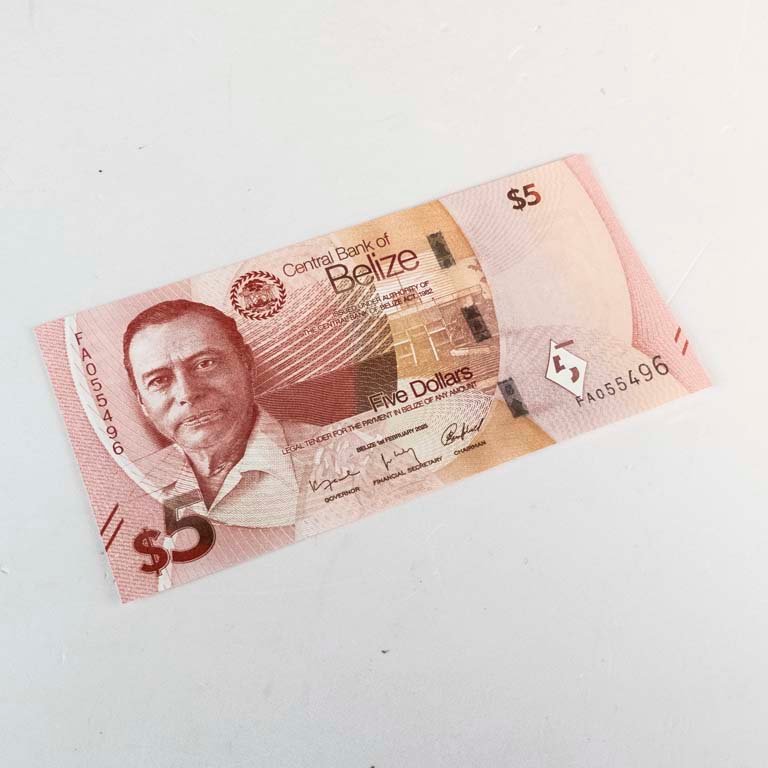 Billete de Belice de 5 Dólares (2025) Sin Circular