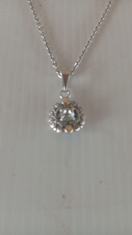 Cadena de plata con brillante y diamante - imagen 2