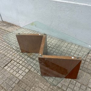 Mesa de Living con Tapa de Vidrio y Biblioteca Negra - imagen 2