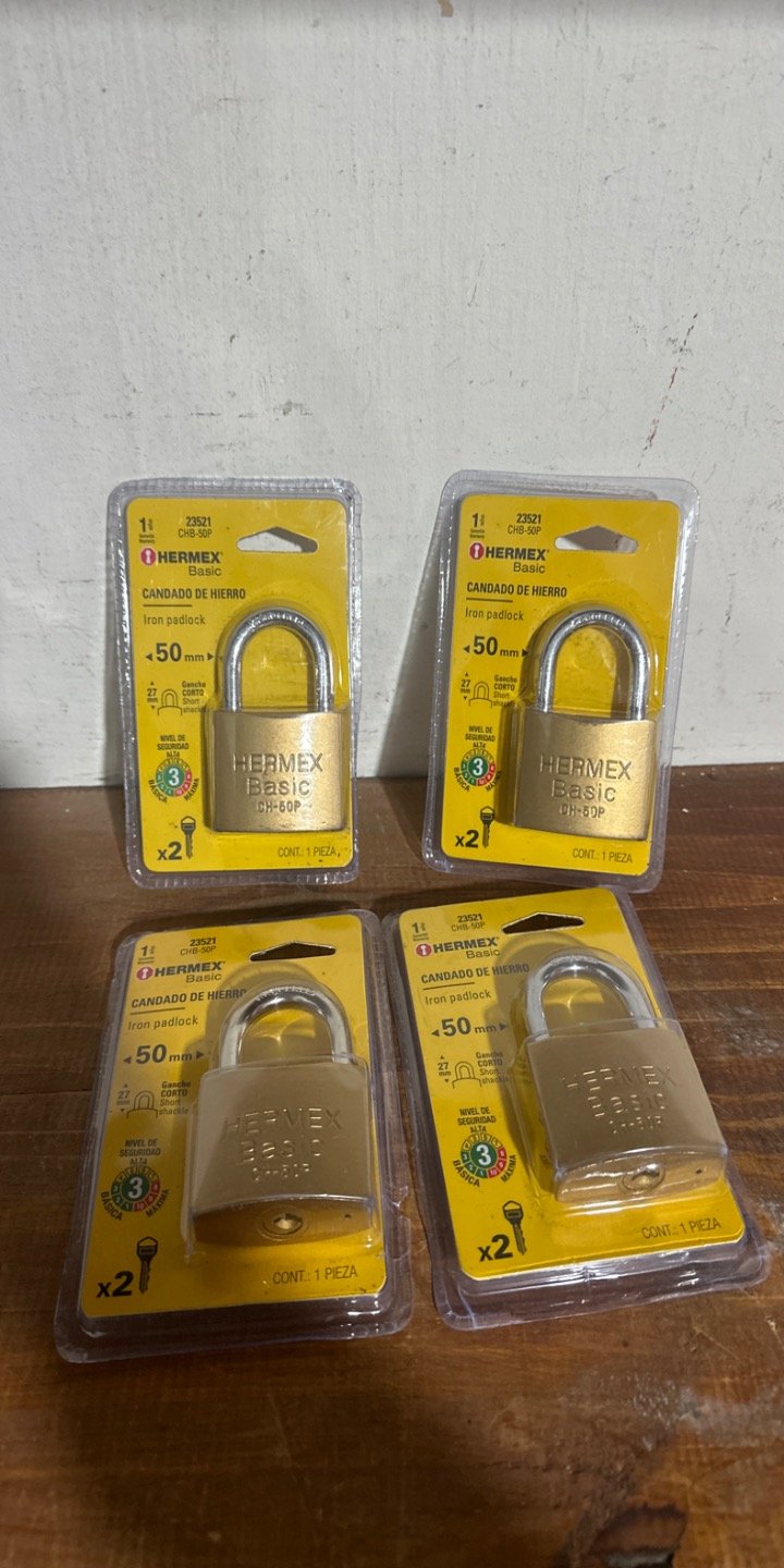 Set de 4 Candados Hermex Basic Hierro 50mm