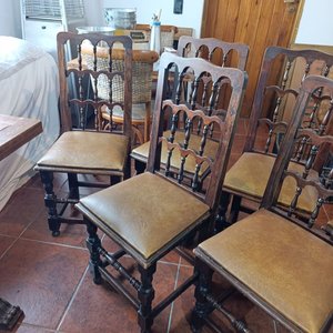 Juego de 6 Sillas de Comedor en Madera Maciza de Cedro Rosa Torneado - imagen 3