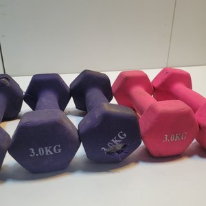 6 Mancuernas de 3 kg (4 Violetas y 2 Rosadas) - imagen 6