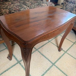 Mesa Auxiliar Estilo Luis XV Madera Maciza - imagen 6