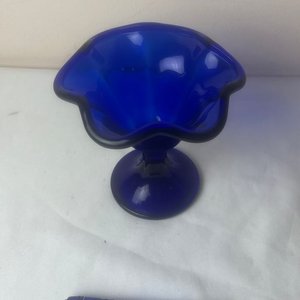 Copa de Vidrio Azul Cobalto - Adorno o Dulcera - imagen 4