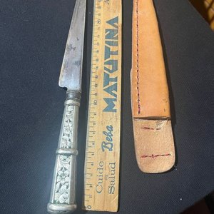 Cuchillo Antiguo Broqua & Sholberg con Vaina de Cuero - imagen 3