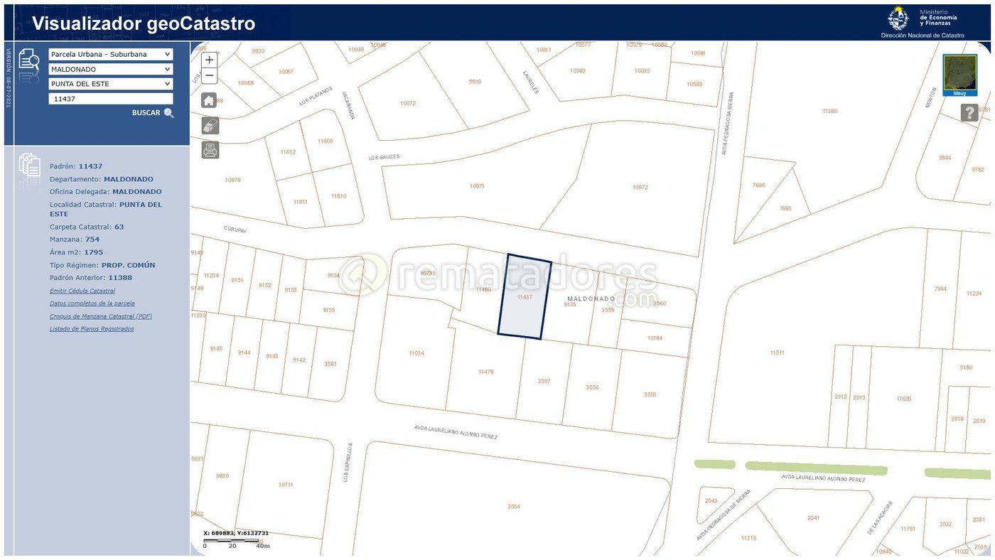 Plano Catastral de Maldonado, Punta del Este