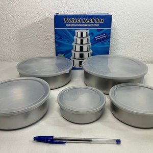 Juego de 5 Tupper Contenedores Acero Inoxidable Protect Fresh Box - imagen 1