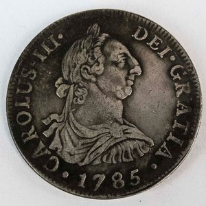 Lote siguiente: Moneda de 4 Reales de Chile de 1785 - Carlos III (Falsa)