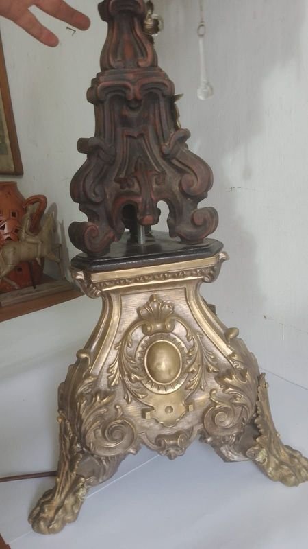 Lámpara Estilo Imperio Fines de 1800 con Cabeza y Patas de León - imagen 8