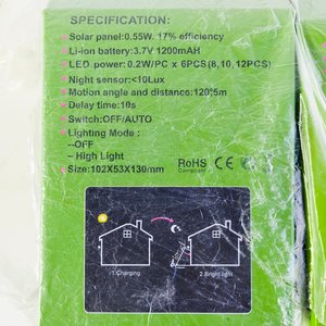 2 Faroles solares c/fotocelula y sensor de mov. Led - imagen 3