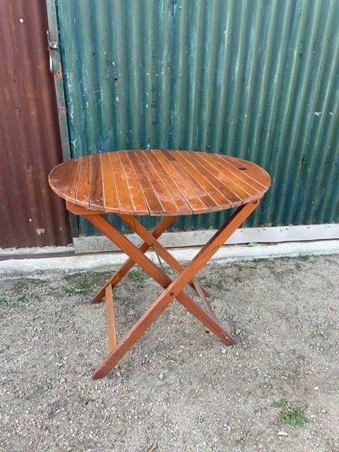 Mesa redonda plegable de madera - imagen 3