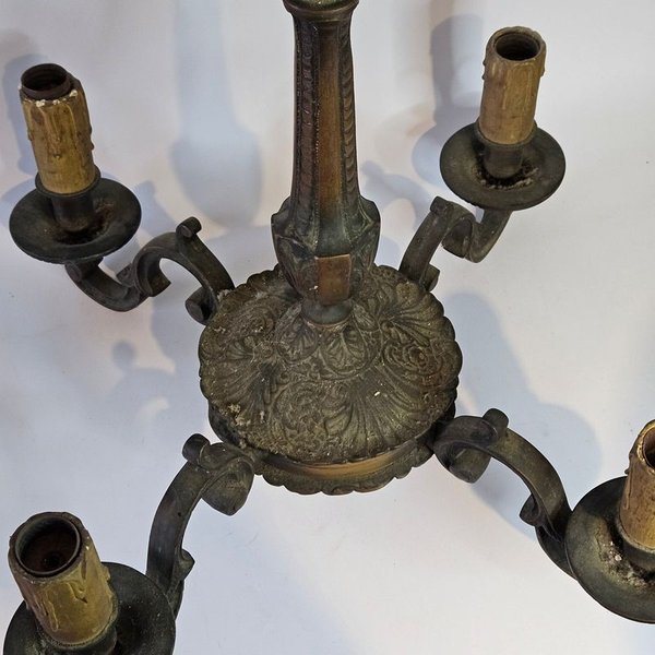Araña grande de Bronce 4 Brazos - Decoración para velas - imagen 2