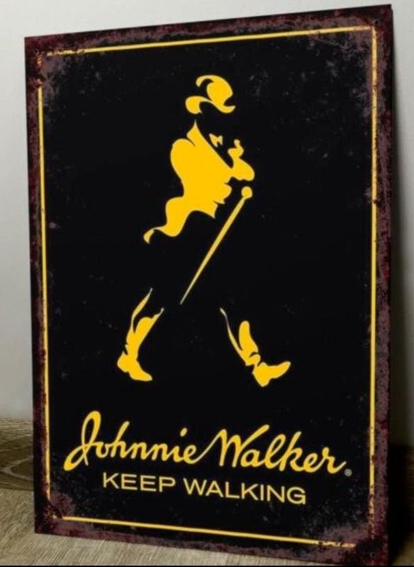 Cartel Decorativo Chapa "Keep Walking" Johnnie Walker 28x19 cm
