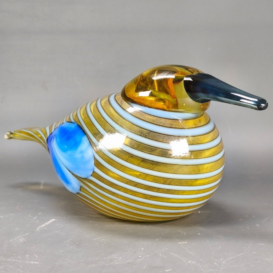 Figura Finlandesa en vidrio soplado con fisonomía de pájaro diseñada por OIVA TOIKKA - imagen 4