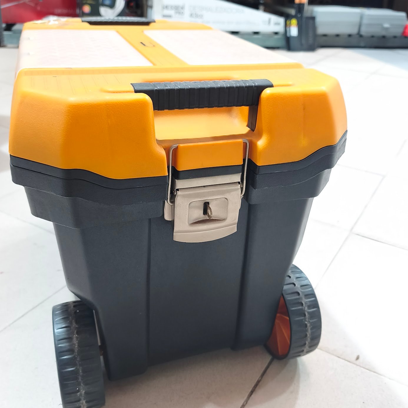 Caja de Herramientas Mano con Ruedas y Compartimentos Transparentes