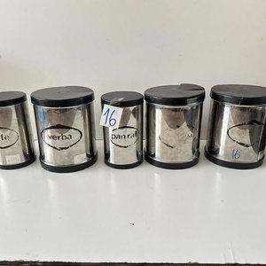 Set de 4 Tarros Niquelados con Tapa para Alimentos - imagen 2