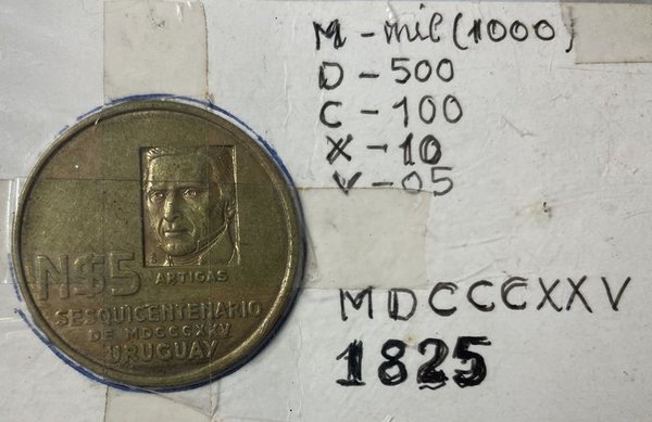 Moneda Conmemorativa Sesquicentenario de Uruguay 1825 - imagen 1