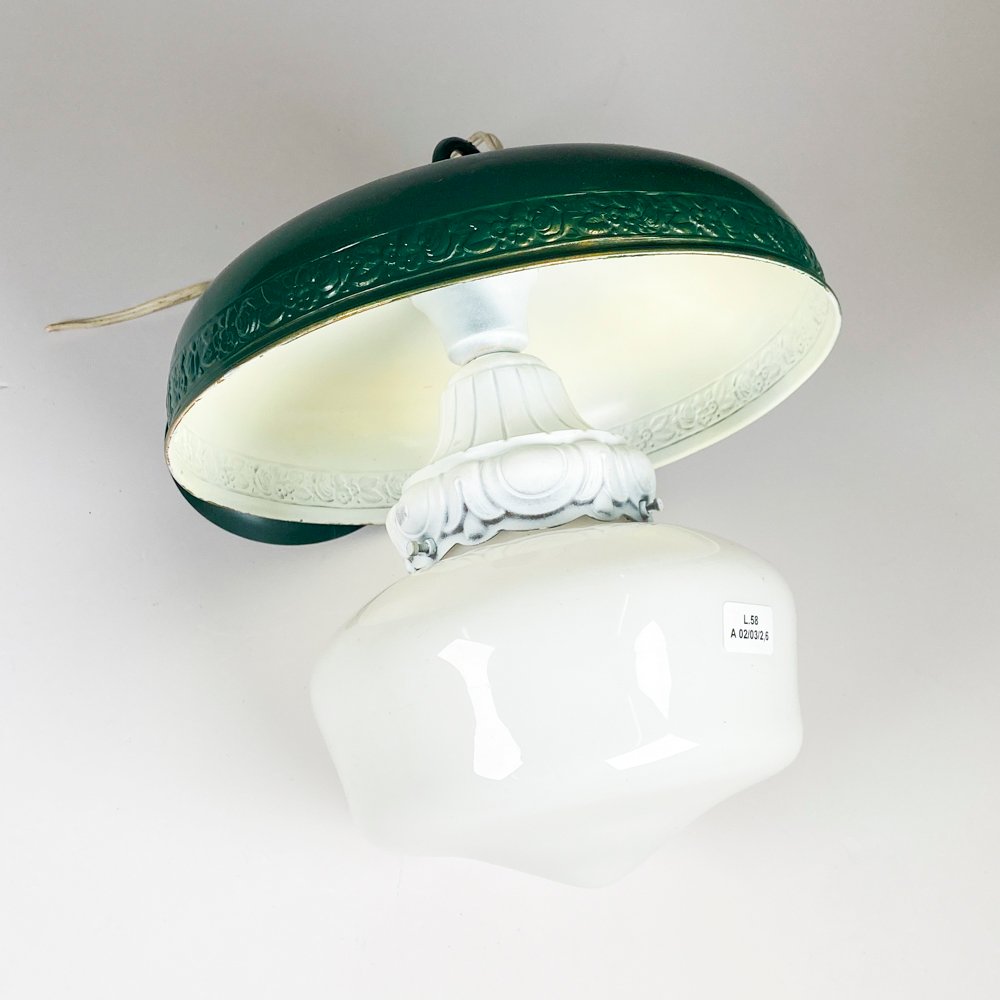Lote anterior: Colgante de chapa verde con pantalla vidrio opalinado