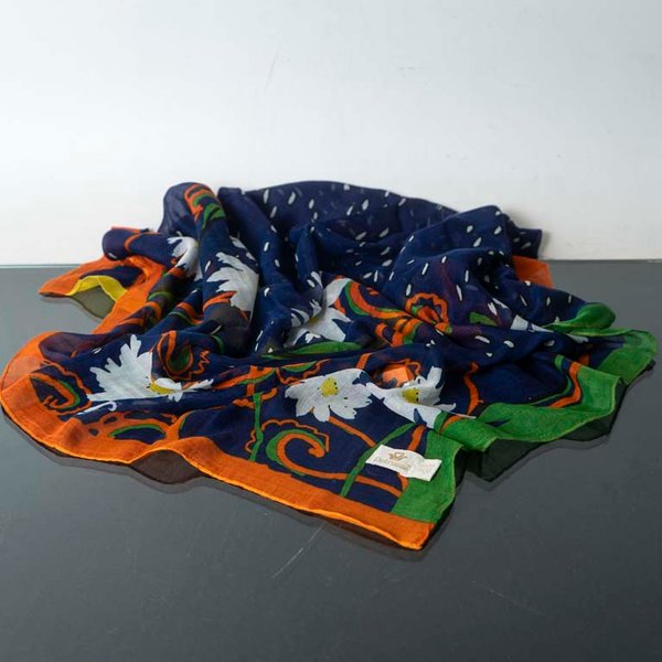 Pañuelo de Seda y Algodón Petusse con Estampado Floral