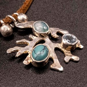 Colgante Plata 925 con Aguamarina, Turquesa y Topacio - imagen 2
