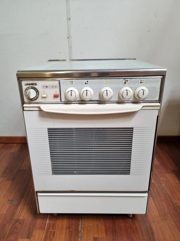 Cocina James a Gas y Eléctrica con Tapa de Vidrio Templado