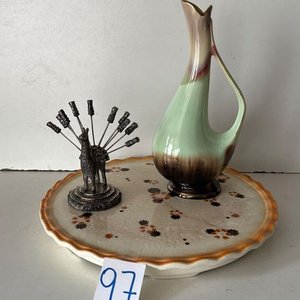 Set de Pinchos para Aperitivos "Frances" con Figura de Llama y Posafuente de Loza - imagen 3