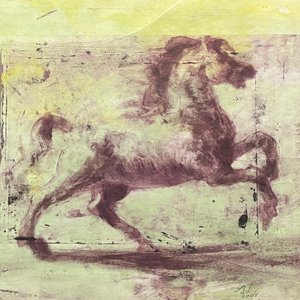 Acuarela "Potro" de Javier Gil - Firmada y Fechada 2004 - imagen 1