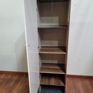 Estantería Blanca y Marrón con Puerta (50x41x175 cm) - imagen 2
