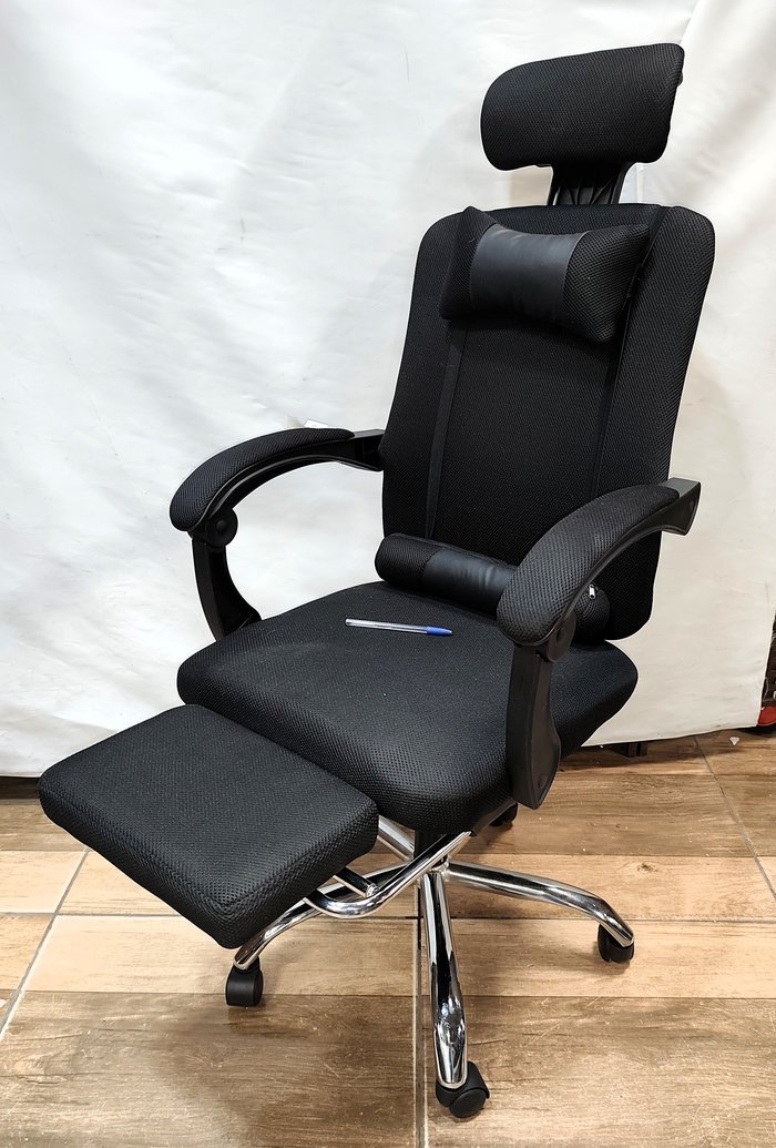 Silla Gamer Tapiizada en Tela Negra, Regulable y Reclinable - imagen 3