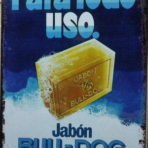 Lote siguiente: Cartel Decorativo de Chapa "Bull Dog" Jabón