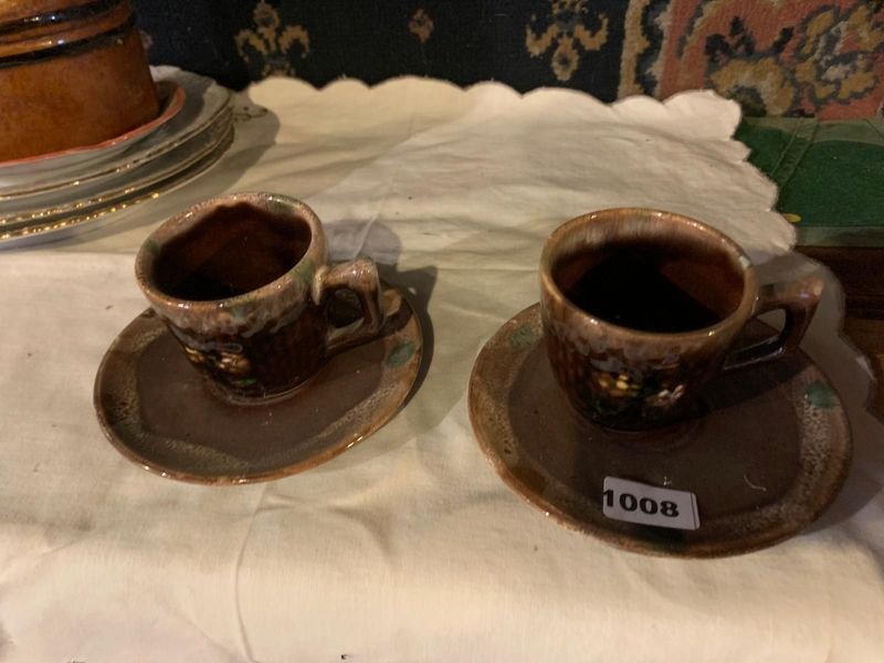 Juego de tazas de café con platos de cerámica - imagen 3